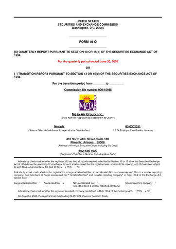 Thumbnail Republic Airways 10-Q Quarterly Report FY 