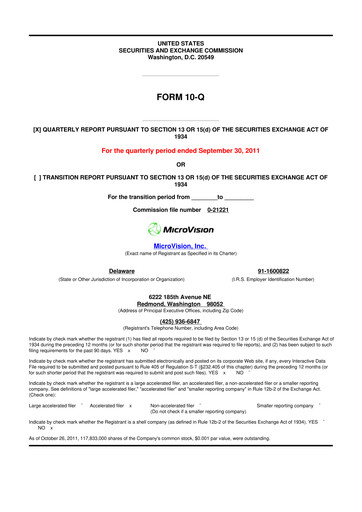 Thumbnail MicroVision 10-Q Quarterly Report FY2011 