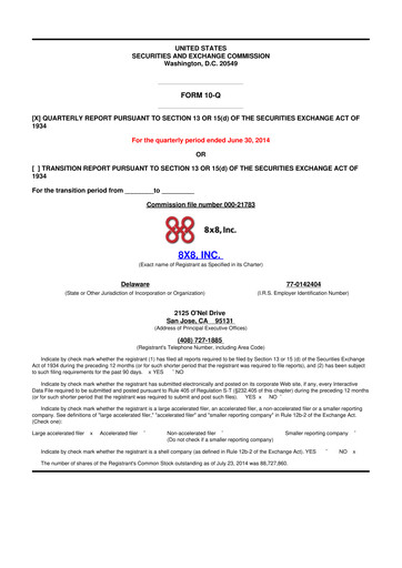 Thumbnail 8x8
 10-Q Quarterly Report FY2015 