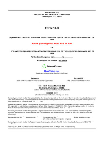 Thumbnail MicroVision 10-Q Quarterly Report FY2014 