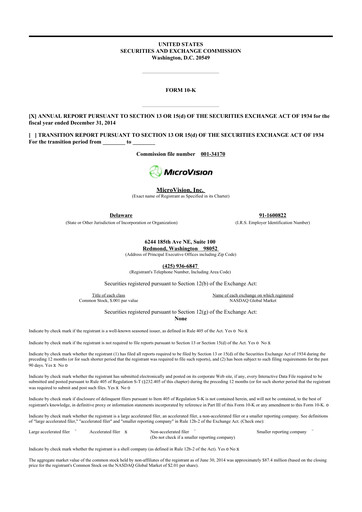 Thumbnail MicroVision 10-K Annual Report 2014