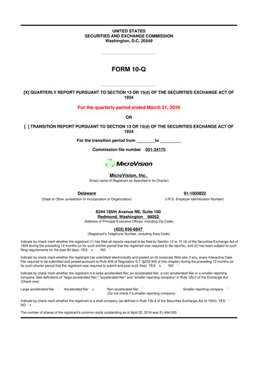 Thumbnail MicroVision 10-Q Quarterly Report FY2016 