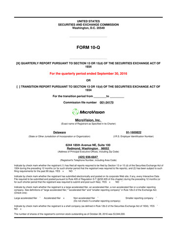 Thumbnail MicroVision 10-Q Quarterly Report FY2016 