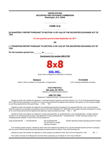 Thumbnail 8x8
 10-Q Quarterly Report FY2018 