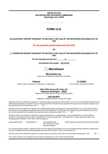 Thumbnail MicroVision 10-Q Quarterly Report FY2018 