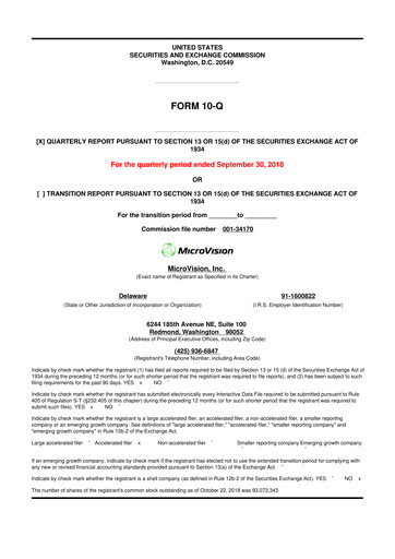 Thumbnail MicroVision 10-Q Quarterly Report FY2018 