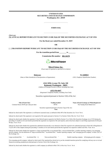 Thumbnail MicroVision 10-K Annual Report 2019