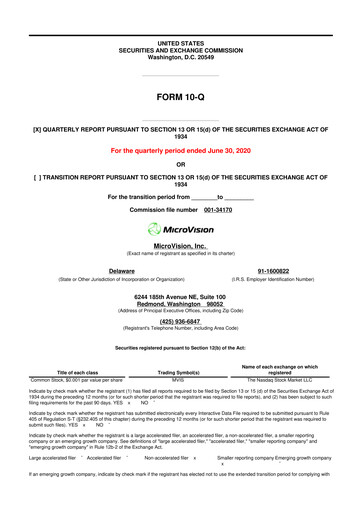 Thumbnail MicroVision 10-Q Quarterly Report FY2020 
