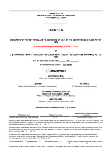 Thumbnail MicroVision 10-Q Quarterly Report FY2021 