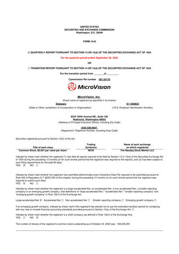 Thumbnail MicroVision 10-Q Quarterly Report FY2022 