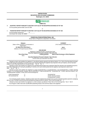 Thumbnail Power Solutions International 10-Q Quarterly Report FY2022 Q2