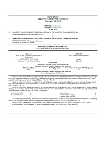 Thumbnail Power Solutions International 10-Q Quarterly Report FY2023 Q3