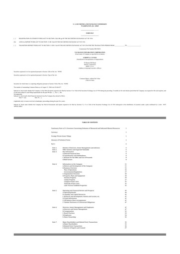 Thumbnail Tanzanian Gold Corporation 20-F Annual Report 
