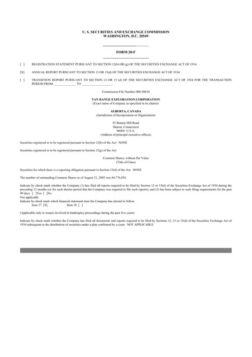 Thumbnail Tanzanian Gold Corporation 20-F Annual Report 