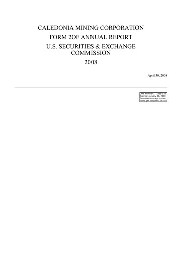 Thumbnail Caledonia Mining 20-F Annual Report 