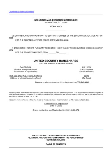 Vorschaubild United Security Bancshares 10-Q Quartalsbericht  