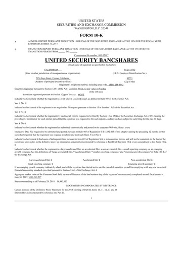 Thumbnail United Security Bancshares 10-K Annual Report 2017