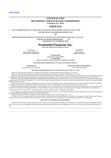 Vorschaubild Prudential Financial 10-K Jahresbericht 2017