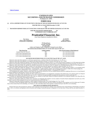 Vorschaubild Prudential Financial 10-K Jahresbericht 2022