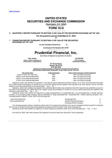 Thumbnail Prudential Financial 10-Q Quarterly Report FY2023 