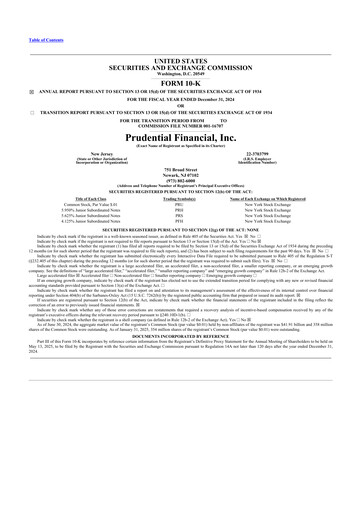 Vorschaubild Prudential Financial 10-K Jahresbericht 2024