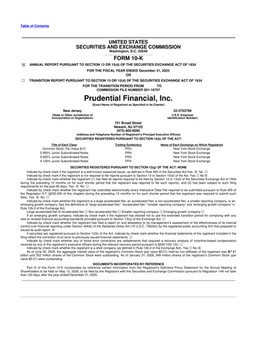 Thumbnail Prudential Financial 10-K Annual Report 2025