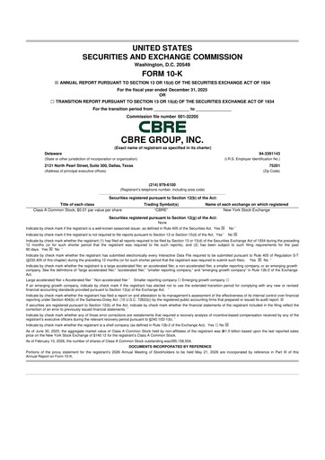 Miniature CBRE Group
 10-K Rapport annuel 2025