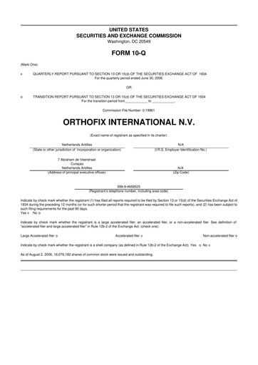 Thumbnail Orthofix Medical
 10-Q Quarterly Report FY 