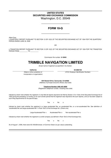 Vorschaubild Trimble 10-Q Quartalsbericht  