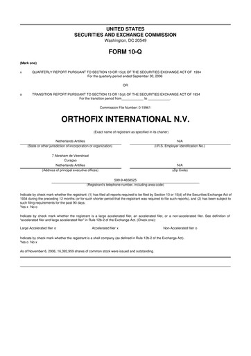 Thumbnail Orthofix Medical
 10-Q Quarterly Report FY 
