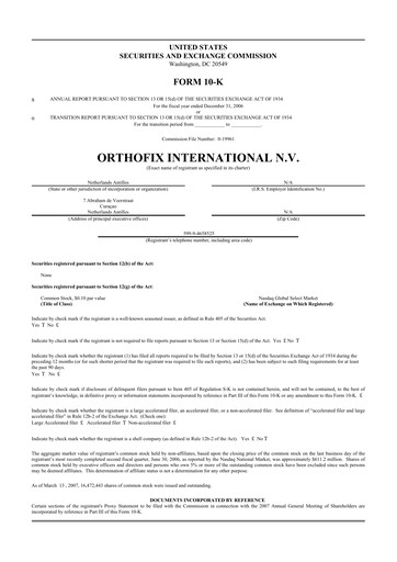 Thumbnail Orthofix Medical
 10-K Annual Report 