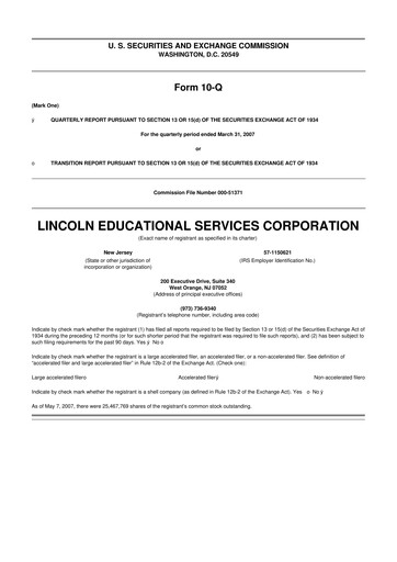 Thumbnail Lincoln Educational Services 10-Q Quarterly Report FY 