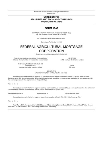 Thumbnail Federal Agricultural Mortgage Corporation 10-Q Quarterly Report FY 