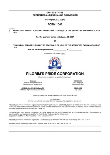 Thumbnail Pilgrim's Pride
 10-Q Quarterly Report FY 