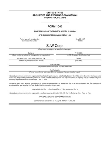 Thumbnail SJW Group
 10-Q Quarterly Report FY 