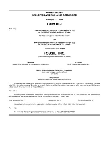 Thumbnail Fossil Group 10-Q Quarterly Report FY 