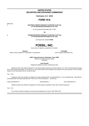 Thumbnail Fossil Group 10-Q Quarterly Report FY 