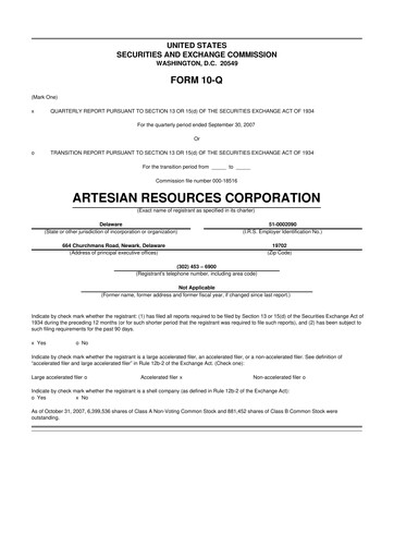Thumbnail Artesian Resources 10-Q Quarterly Report FY 