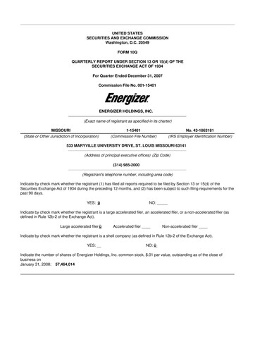 Thumbnail Edgewell Personal Care
 10-Q Quarterly Report FY 