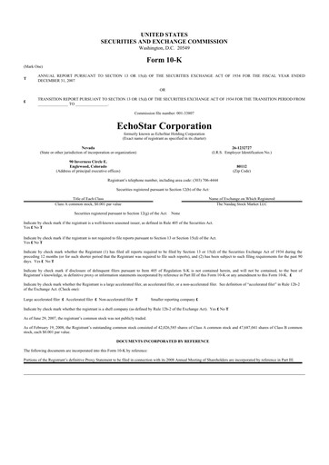 Thumbnail EchoStar 10-K Annual Report 