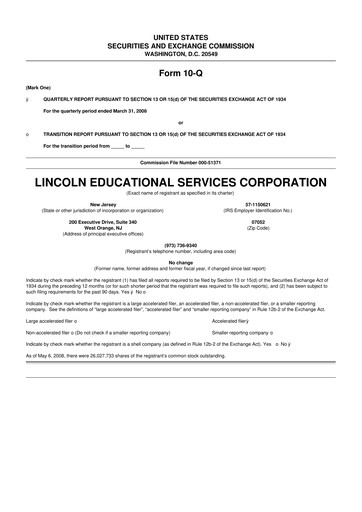Thumbnail Lincoln Educational Services 10-Q Quarterly Report FY 