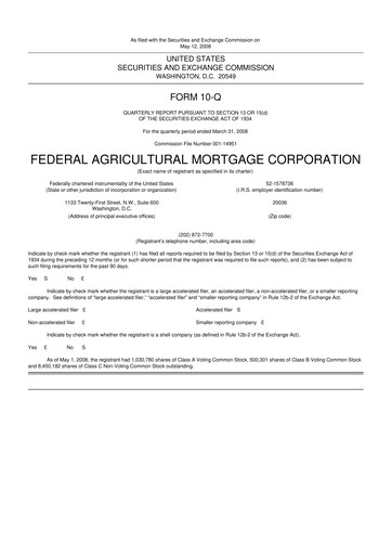 Thumbnail Federal Agricultural Mortgage Corporation 10-Q Quarterly Report FY 