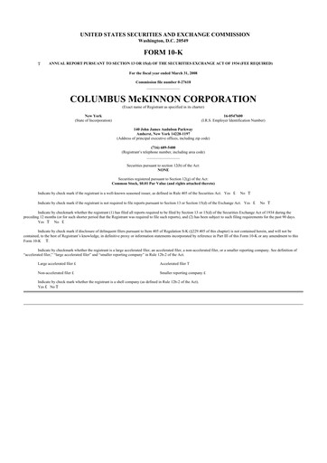 Thumbnail Columbus McKinnon 10-K Annual Report 