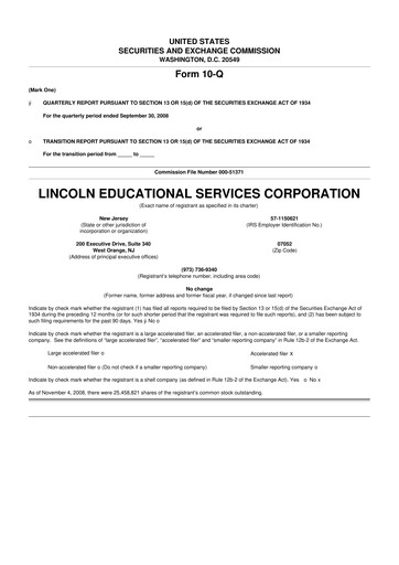 Thumbnail Lincoln Educational Services 10-Q Quarterly Report FY 