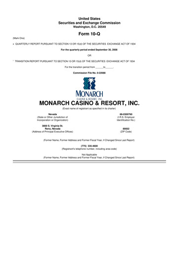 Thumbnail Monarch Casino & Resort 10-Q Quarterly Report FY 
