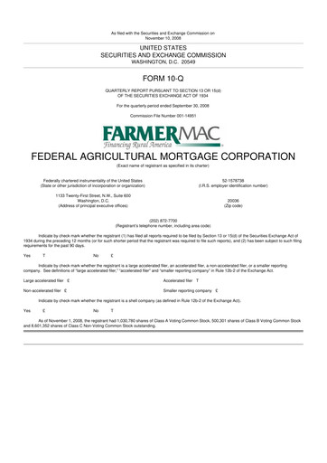 Thumbnail Federal Agricultural Mortgage Corporation 10-Q Quarterly Report FY 