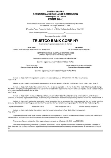 Thumbnail Trustco Bank 10-K Annual Report 