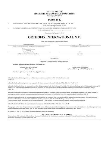 Thumbnail Orthofix Medical
 10-K Annual Report 