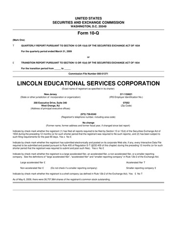 Thumbnail Lincoln Educational Services 10-Q Quarterly Report FY 