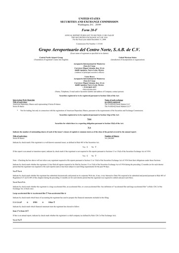 Thumbnail Grupo Aeroportuario Centro Norte
 20-F Annual Report 